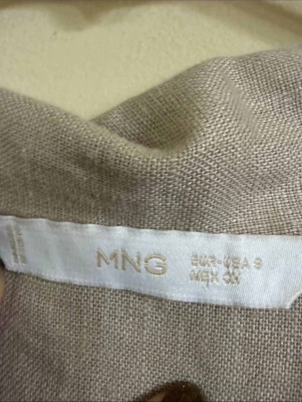 MNG beige color 100% linen jumpsuit